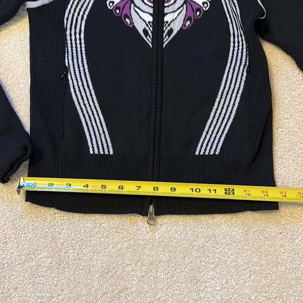 Athleta zip front black, gray, and purple sweater size M - Picture 11 of 14